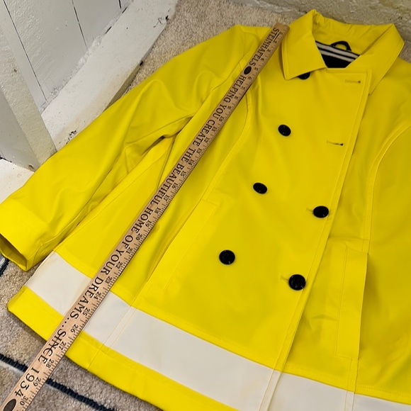 NWT Talbots Spring Jacket Coat Size Small Hello Yellow Detachable Hood Rain Go - Picture 14 of 16